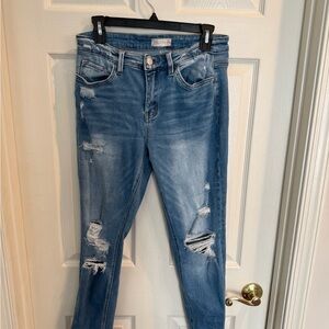 Altar'd State Distressed Medium Blue Skinny Jeans